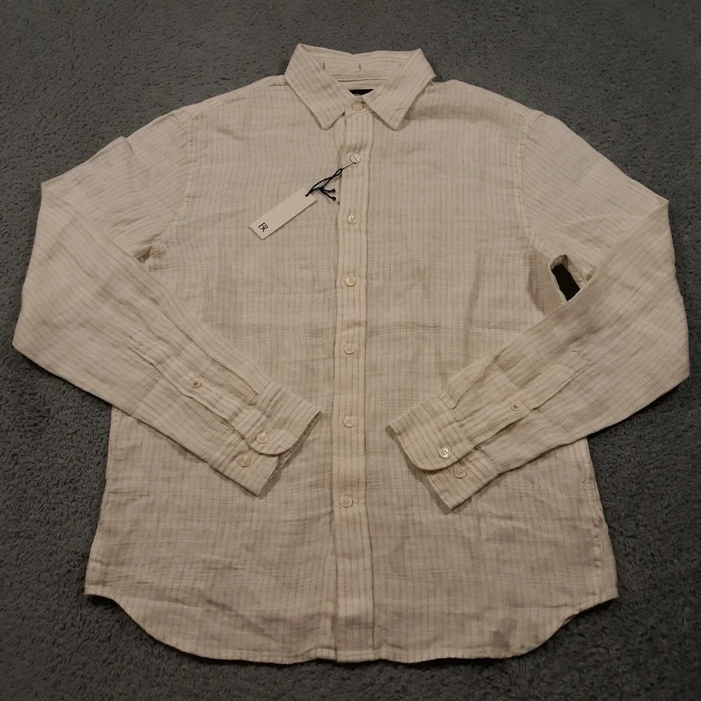 Banana Republic Linen Shirt Mens Small Breathable Casual Beach Beige NEW